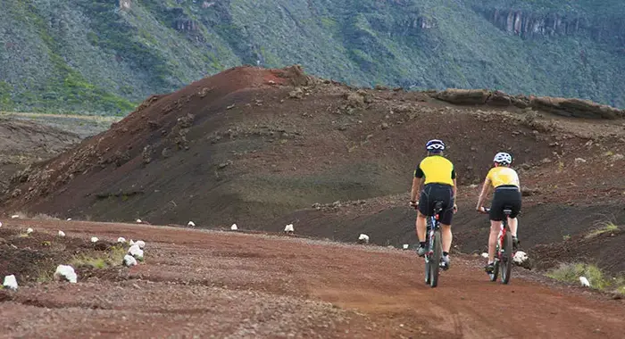 Vélo sur la plaine des sables 